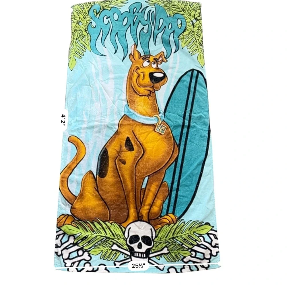 Vintage  Hanna-Barbera Scooby-Doo Beach Towel Surfboard Skull 25x50